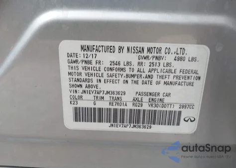 2018 Infiniti Q50 3.0T Luxe from USA, damaged, VIN JN1EV7AP7JM363629